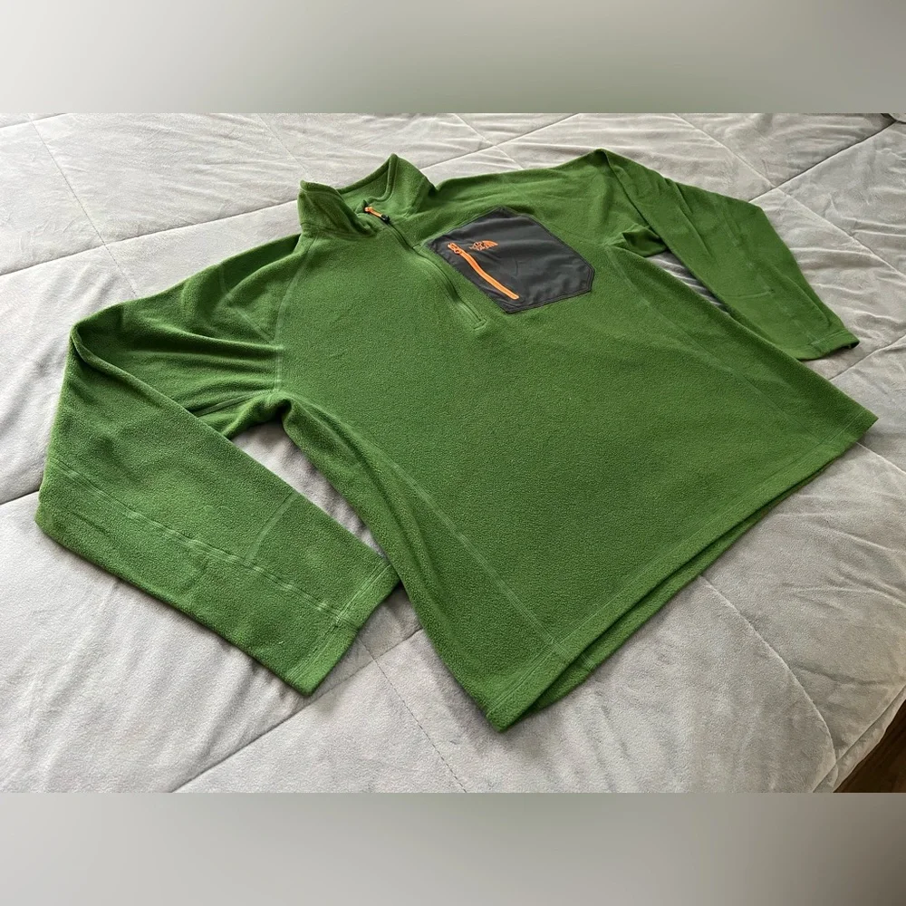 The North Face Men’s Green Fleece 1/4 Zip Pullover Size L